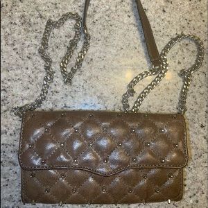 Rebecca Minkoff studded gray going out purse.